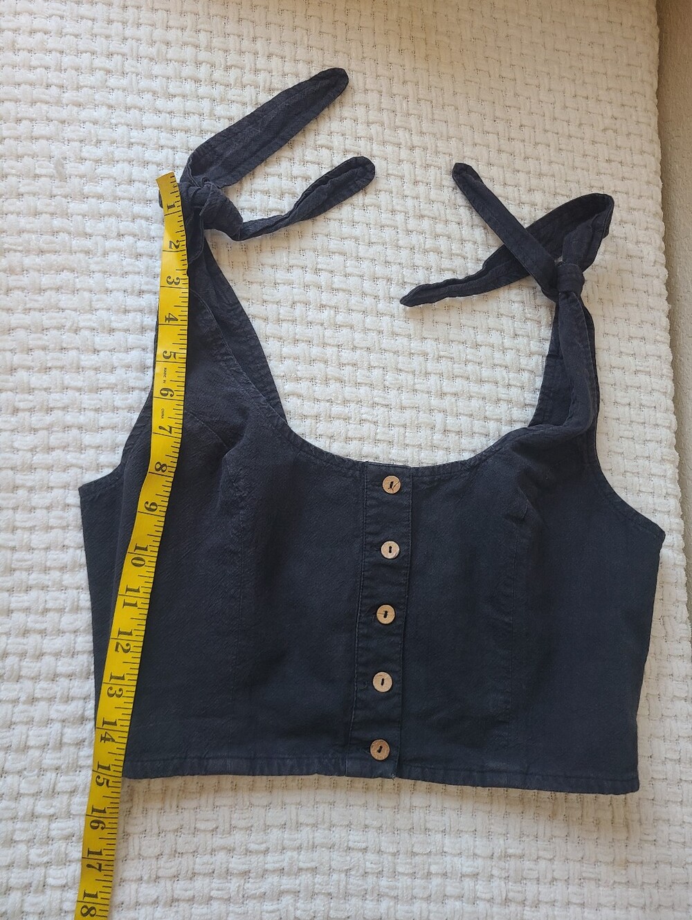 Free People Button-Front Tie-Strap Crop Size S - Picture 9 of 10